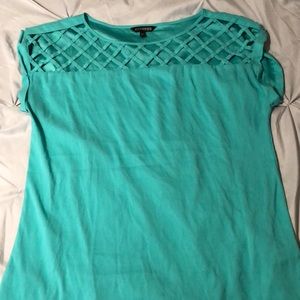 Green silk top from Express
